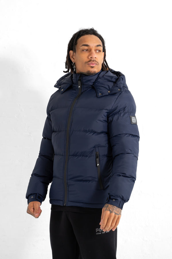 Foray Revolve Padded Jacket with Detachable Hood - Navy