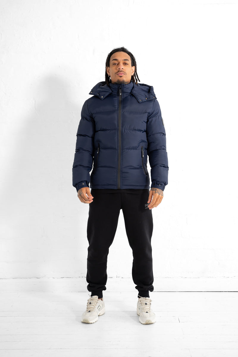 Foray Revolve Padded Jacket with Detachable Hood - Navy