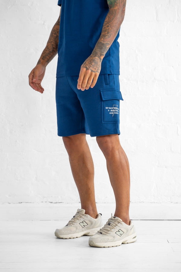 Bugsy Shorts with Plain Design & Handy Pockets - Estate Blue