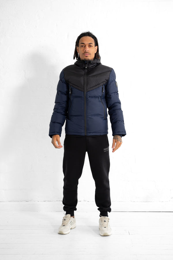 Foray Legacy Padded Jacket with Detachable Hood - Navy